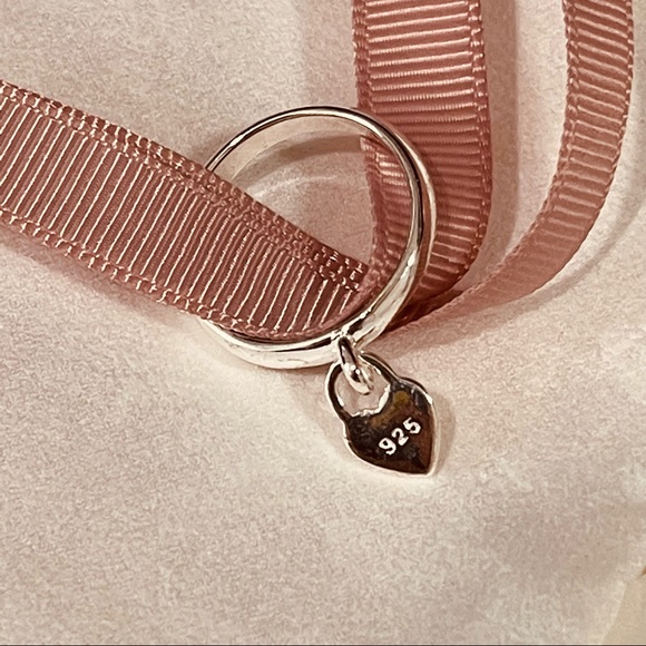 925 Sterling Silver Heart Locket Ring - Picture 2 of 7